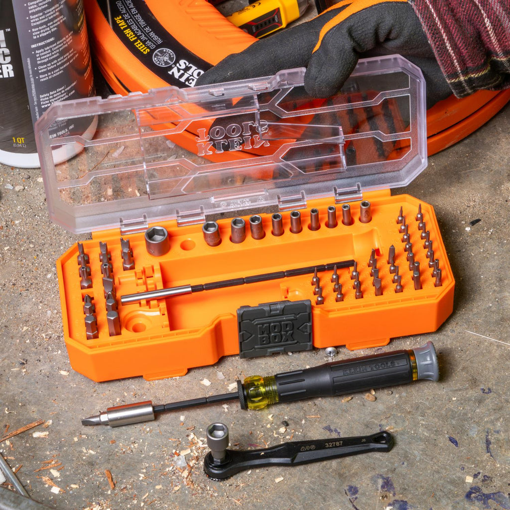 Klein Tools 32787 Precision Ratchet and Driver System Kit. 64 Pc.