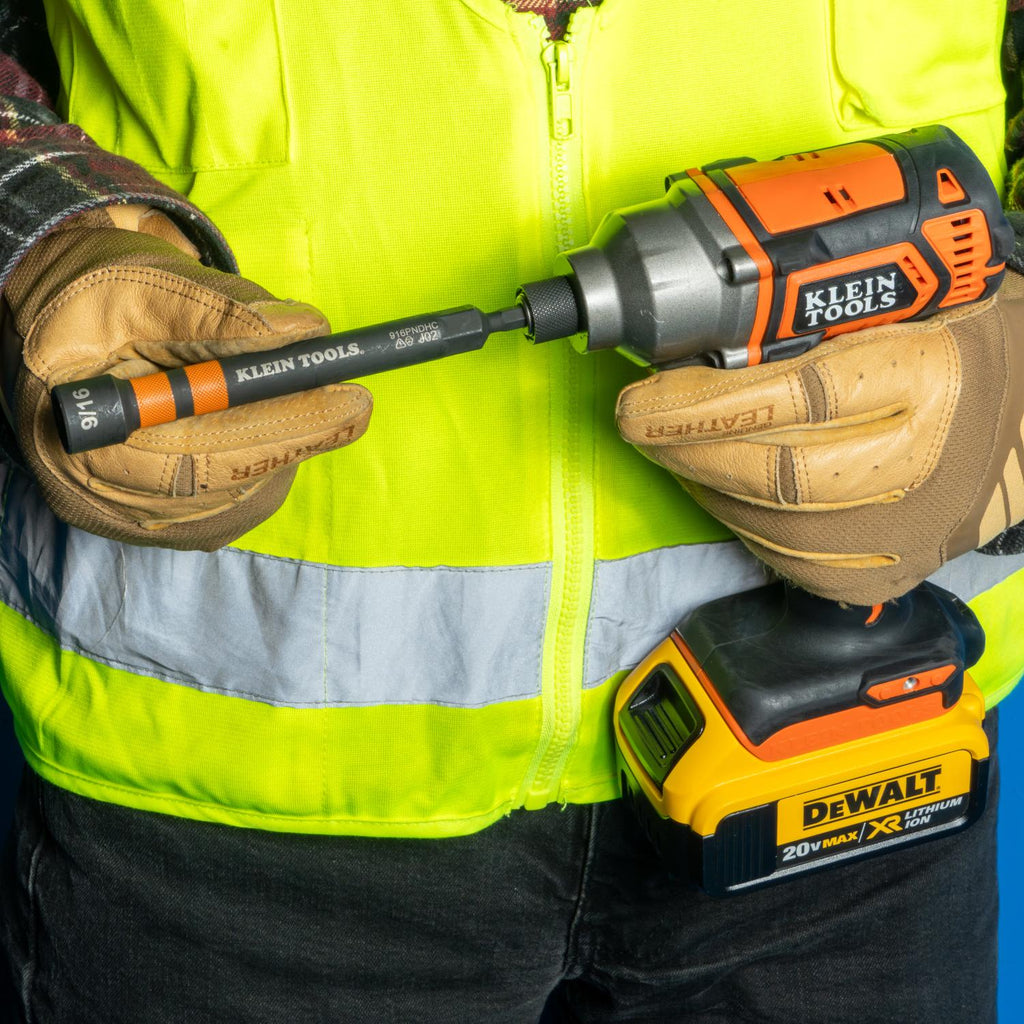 Klein Tools 32950 Hollow Magnetic Color-Coded Ratcheting Power Nut Driver. Six Sizes. 7 Pc.