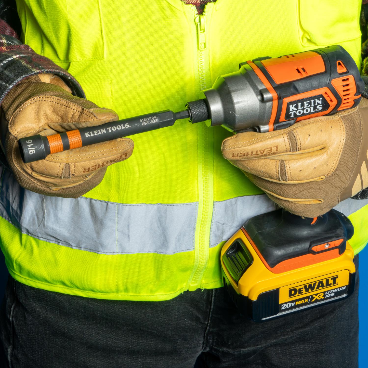 Klein Tools 32950 Hollow Magnetic Color-Coded Ratcheting Power Nut Driver. Six Sizes. 7 Pc.