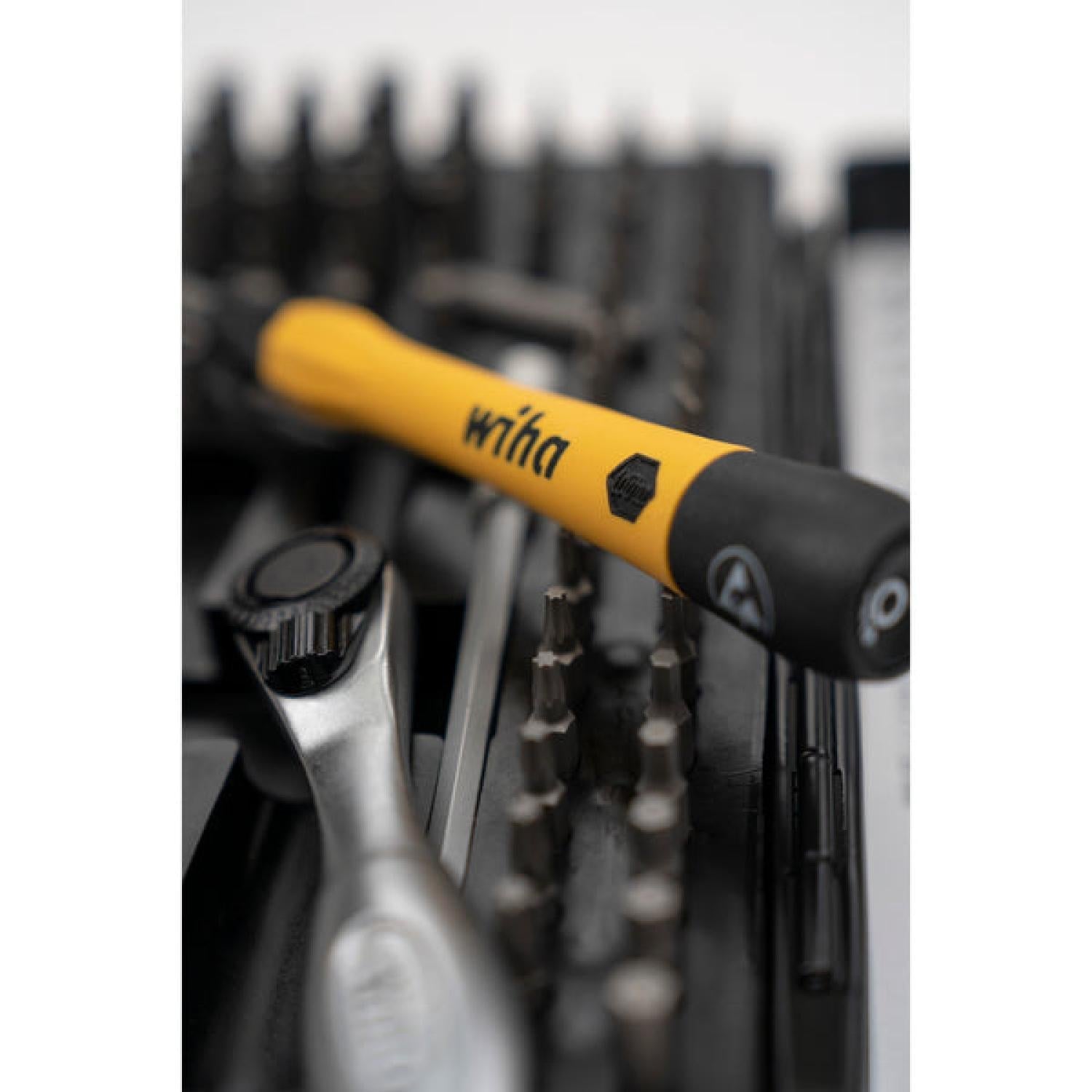 Wiha Tools 75965 Precision Micro Bit Ratchet Steel Storage Box. 65-Piece